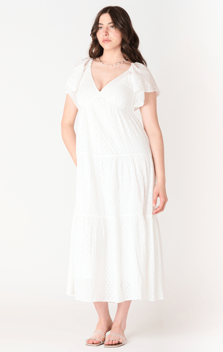 BT2522532 Flutter Sleeve Tie Back Mid iDress - kc clothing