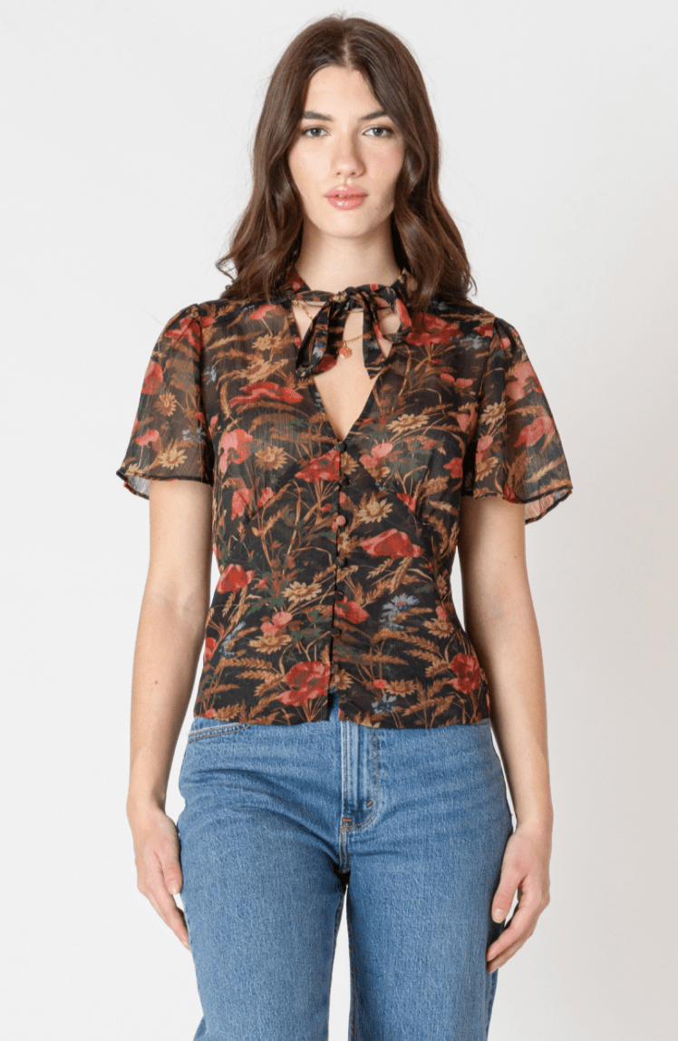 BT2623700Floral Sheer Blouse - kc clothing