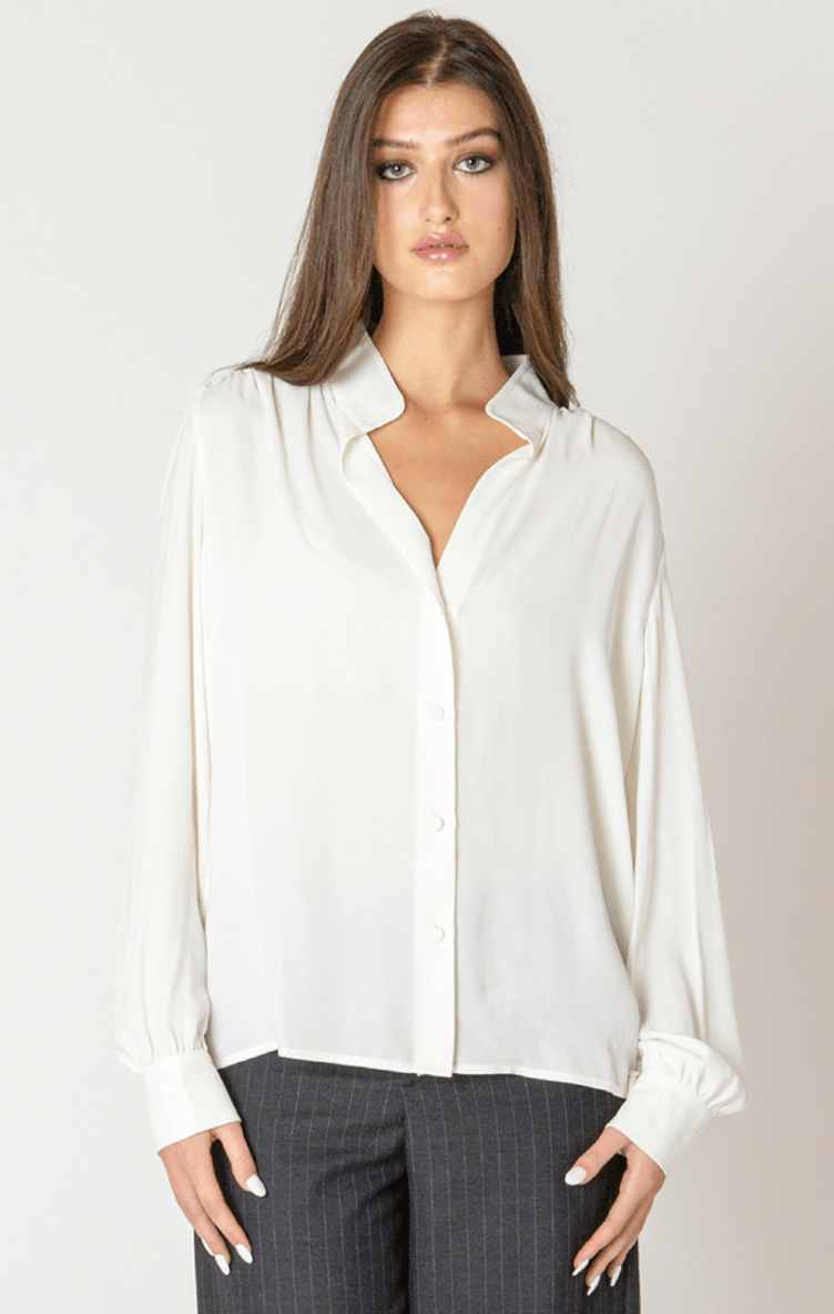 BT2623705 Relaxed Button Front Blouse - kc clothing