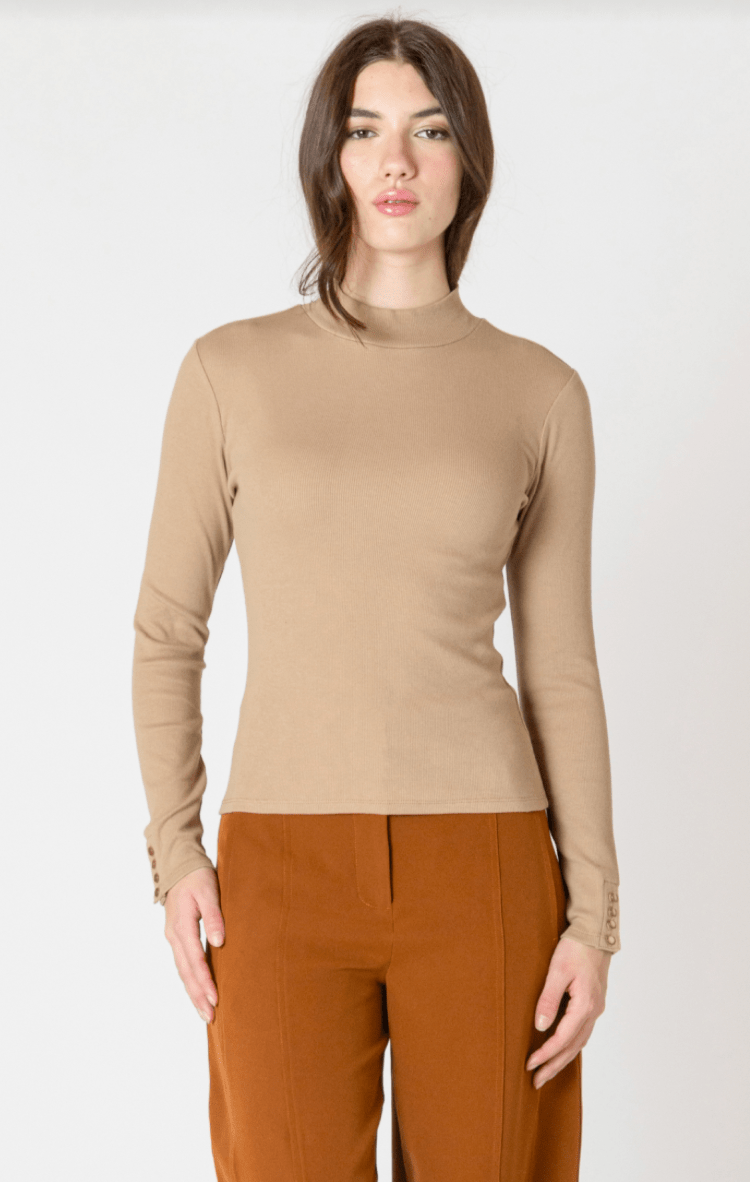 BT2624001 Ribbed Mockneck Top - kc clothing