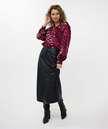 EQ2414523 Gem Animal Print Blouse - kc clothing