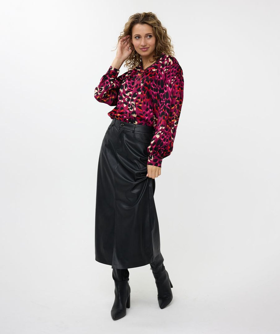 EQ2414523 Gem Animal Print Blouse - kc clothing