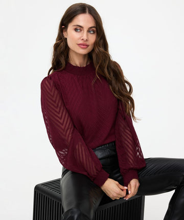 EQ2414531 Chevron Print Blouse - kc clothing