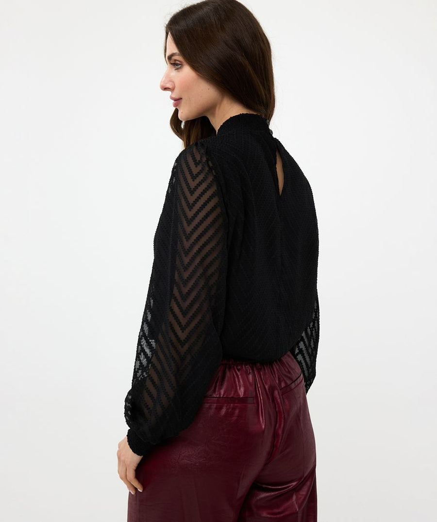 EQ2414531 Chevron Print Blouse - kc clothing