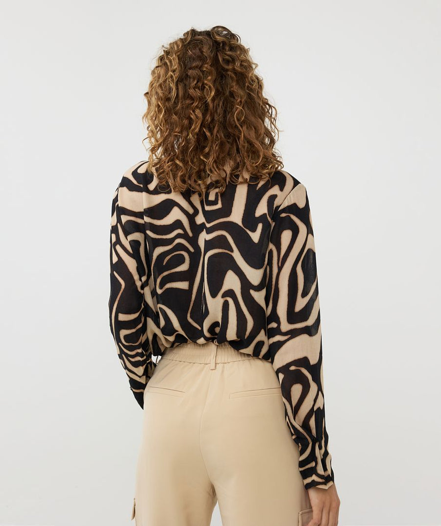EQ2414706 Harmony Collar Shawl Blouse - kc clothing