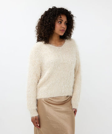 EQ2418505 Crop Furry Sweater - kc clothing