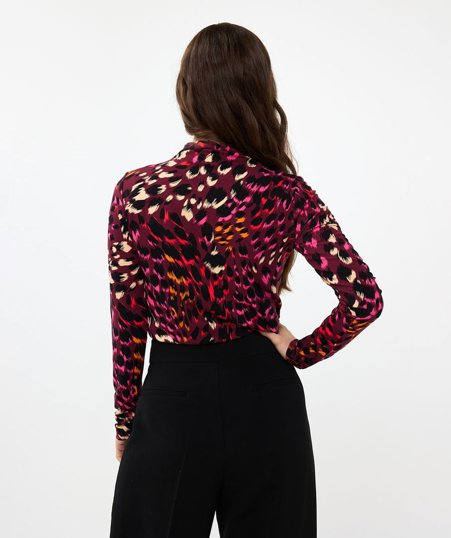 EQ2430508 Colourful Cheetah Print Top - kc clothing