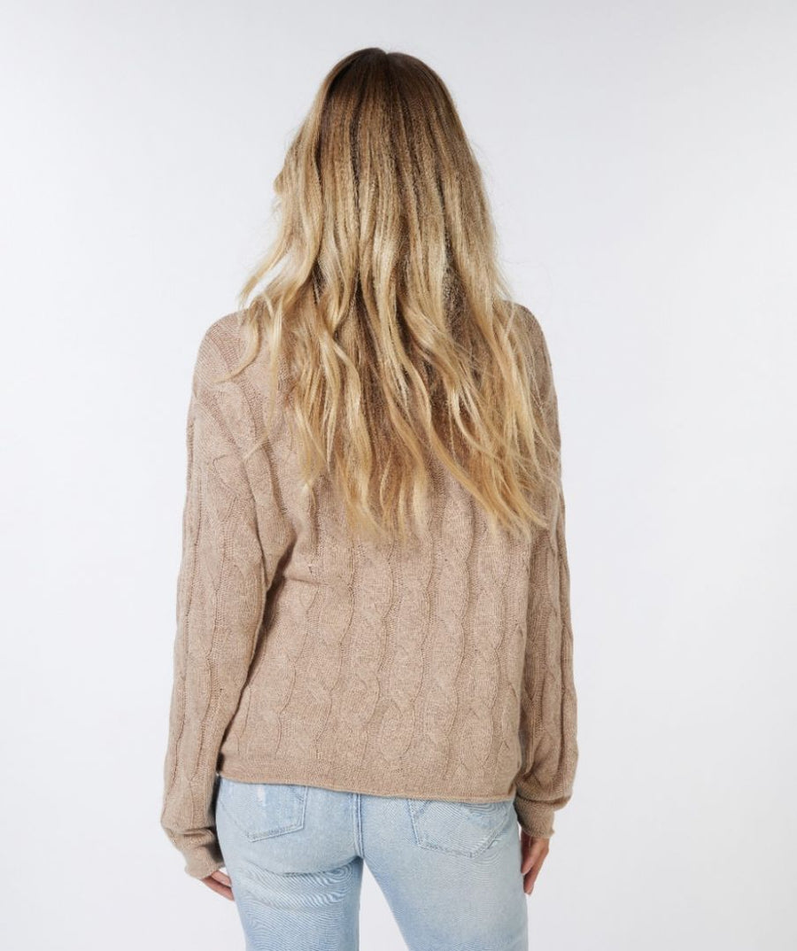 EQ18503 Cable Knit Turtle Neck Sweater