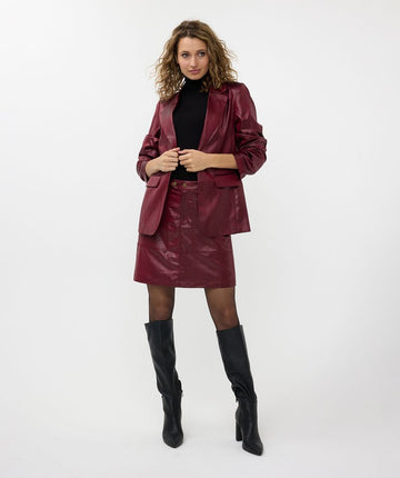 EQ2410553 Metallic Crinkle Sleeve Blazer