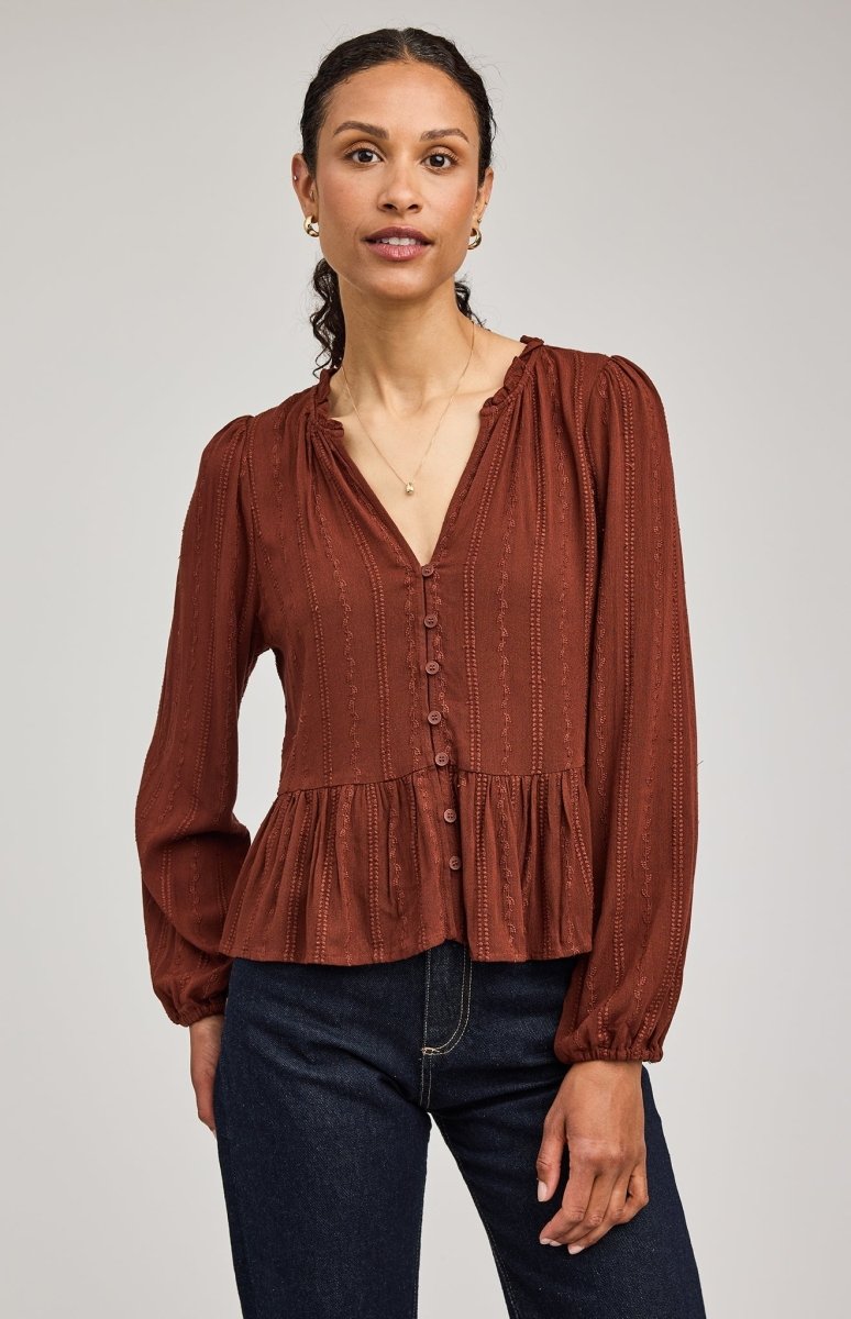GF25092892 Ophelia Peplum Blouse - kc clothing