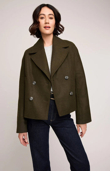 GFX2508 - 5253 Marguerite Cropped Boxy Peacoat - kc clothing