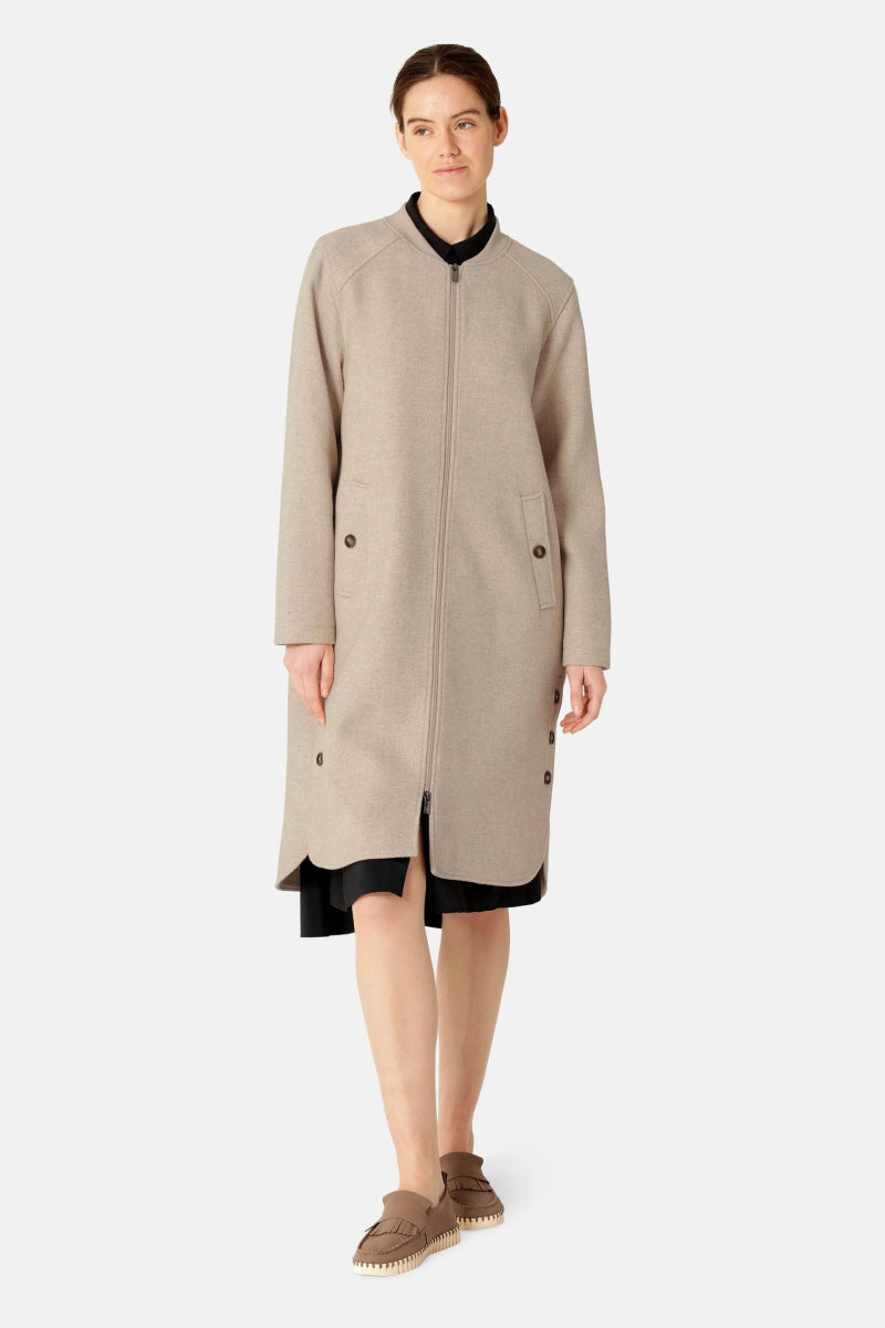 IJWoolen02 Long Zippered Coat - kc clothing
