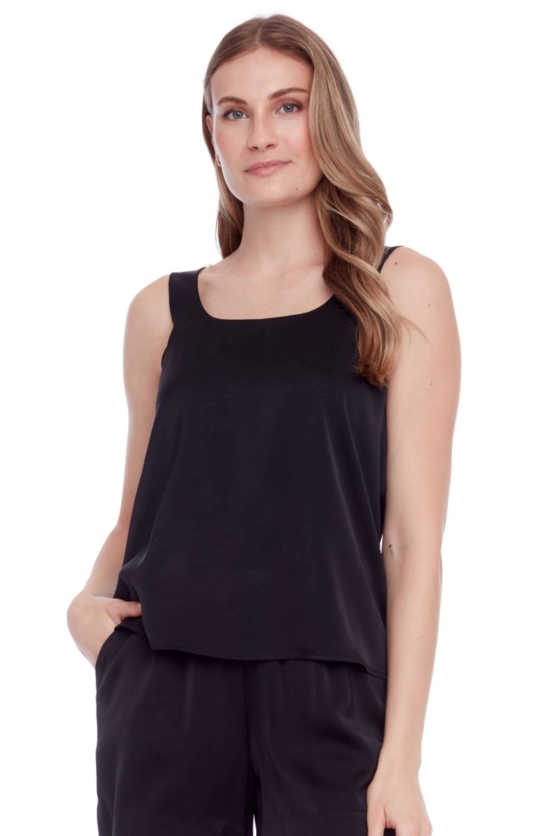 ILTM248007 Rosalie Solid Satin Tank - kc clothing