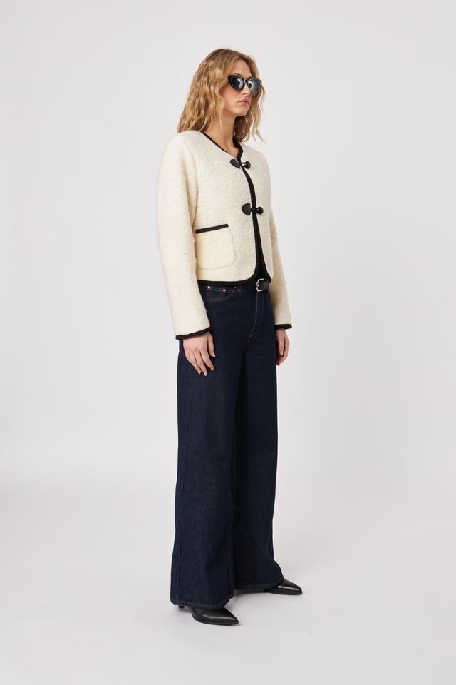 JJ599 Devin Sherpa Cardigan W/Buttons - kc clothing