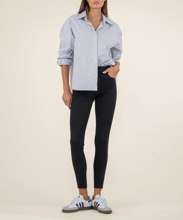 KUT0934MB3 Donna High Rise Ankle Skinny Raw Hem - kc clothing