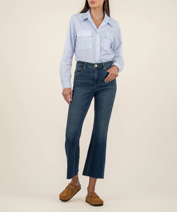 KUT1574MA6 Kelsey High Rise Ankle Flare Inset Leg - kc clothing