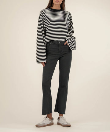 KUT1574MC7 Kelsey High Rise Fab Ab Ankle Flare Inset Leg - kc clothing