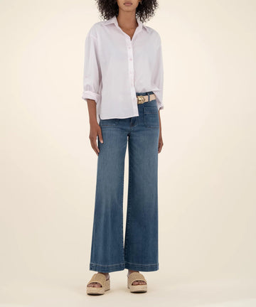 KUT1753MB5 Meg High Rise Wide Leg W/Patch Pockets Regular Hem - kc clothing