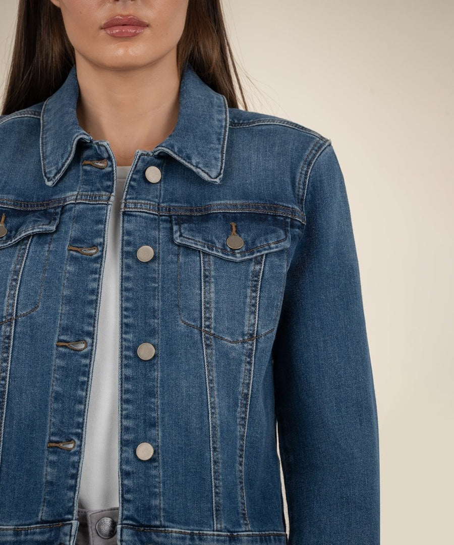 KUT1891MA6 Julia Crop Jacket W/Drop Shoulder - kc clothing