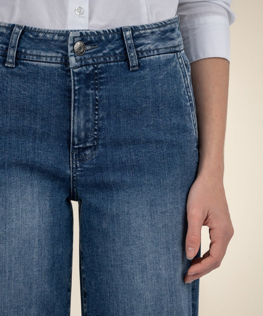 KUT2147MA1 Jean High Rise Wide Leg Slash Frt Pocket - kc clothing