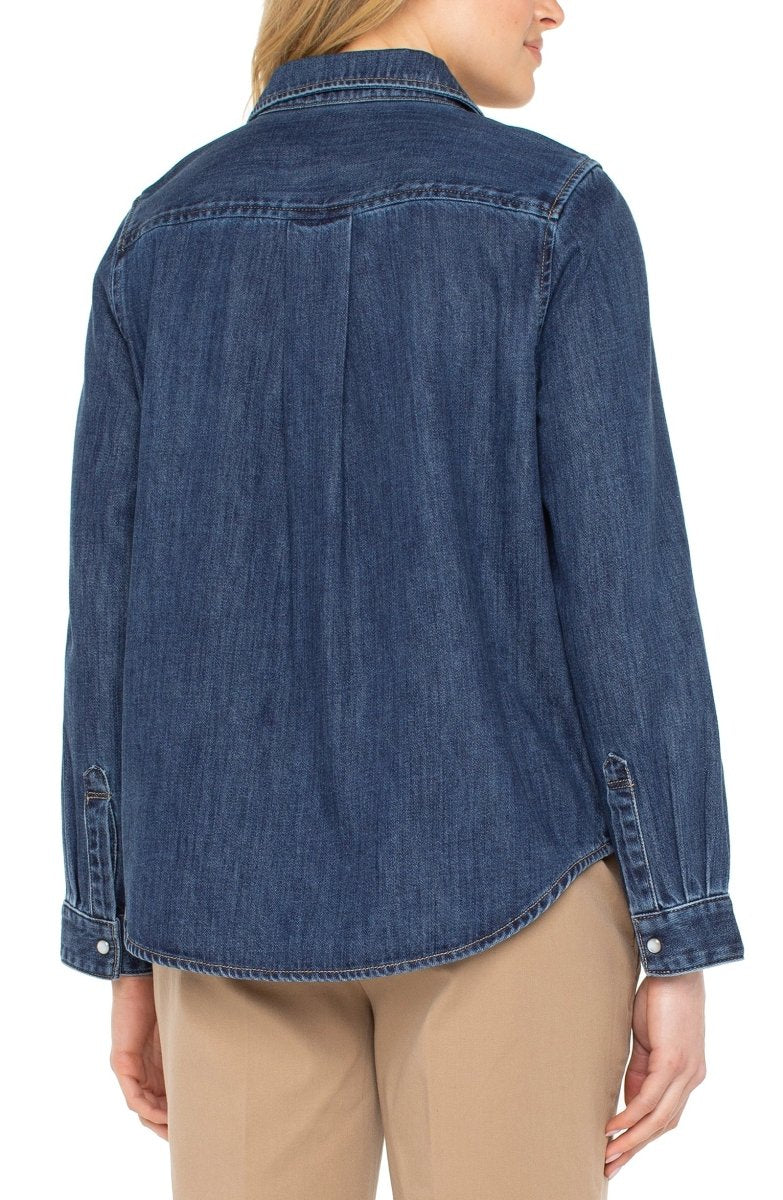 LP8H17 Denim Shirt With Pockets - kc clothing