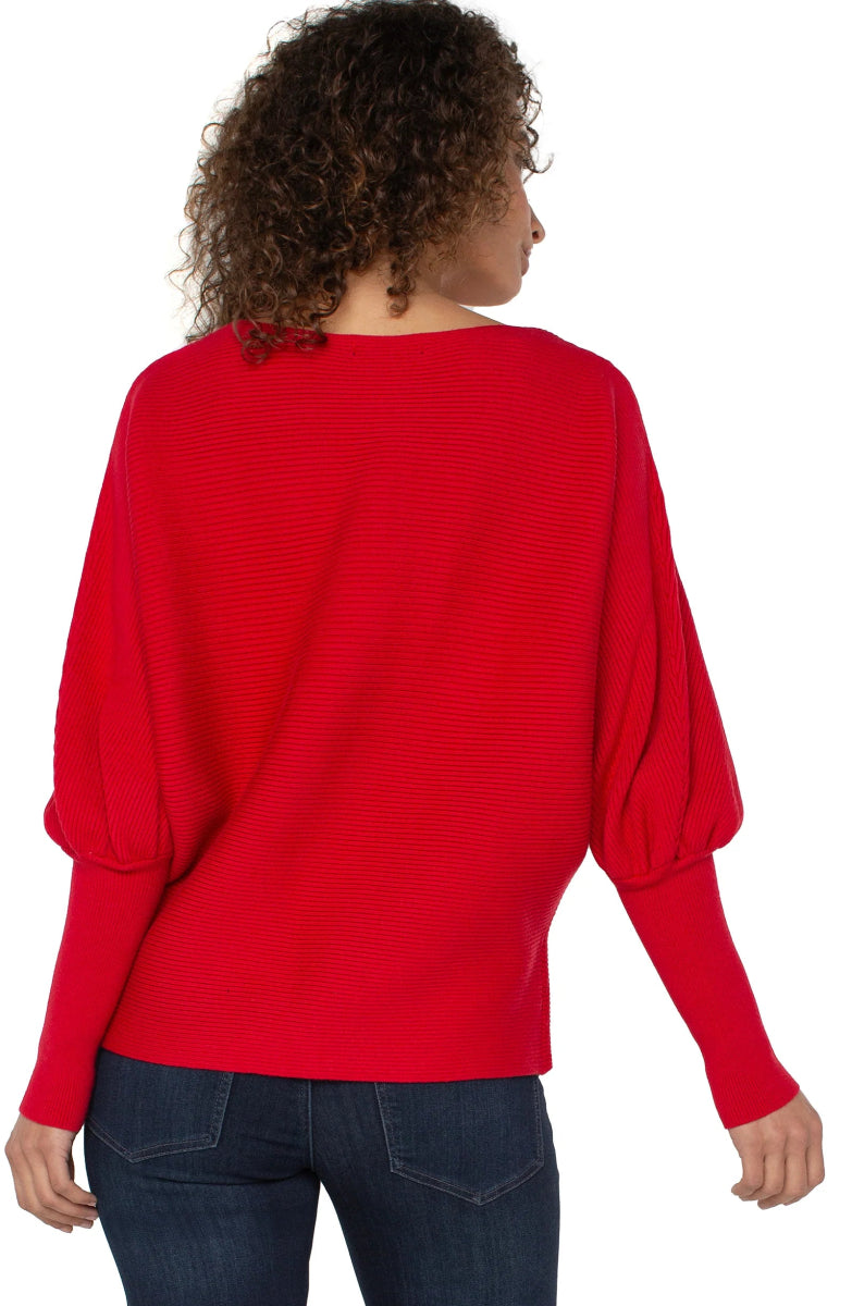 LP8H68 Horizontal Rib Dolman Sleeve Sweater - kc clothing
