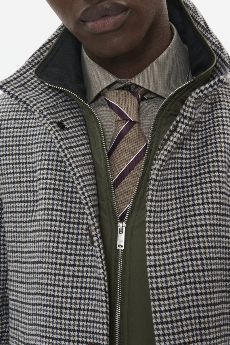 MT30208570 Harvey N Houndstooth Pattern Coat - kc clothing
