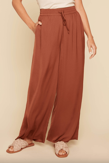 REN10070 Silk Drawstring Pant - kc clothing