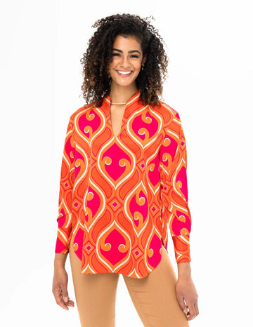 REN5057 Pucci Print Blouse - kc clothing