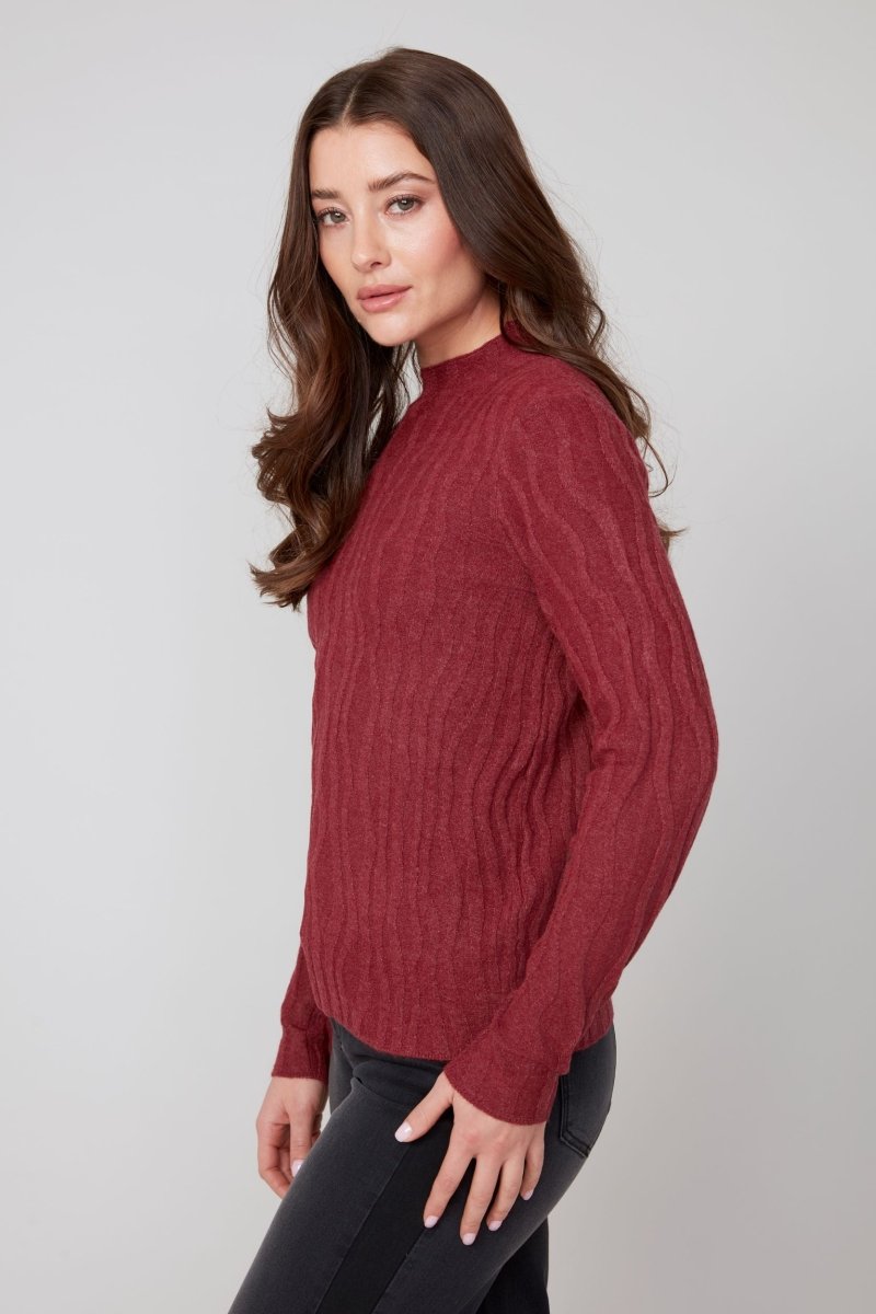 REN6909 Texture Wave Sweater - kc clothing