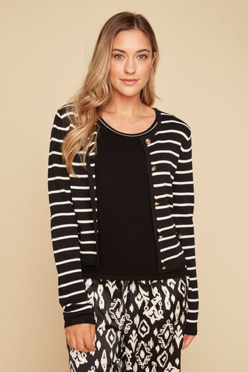 REN6935 Cardigan W/Gold Buttons - kc clothing
