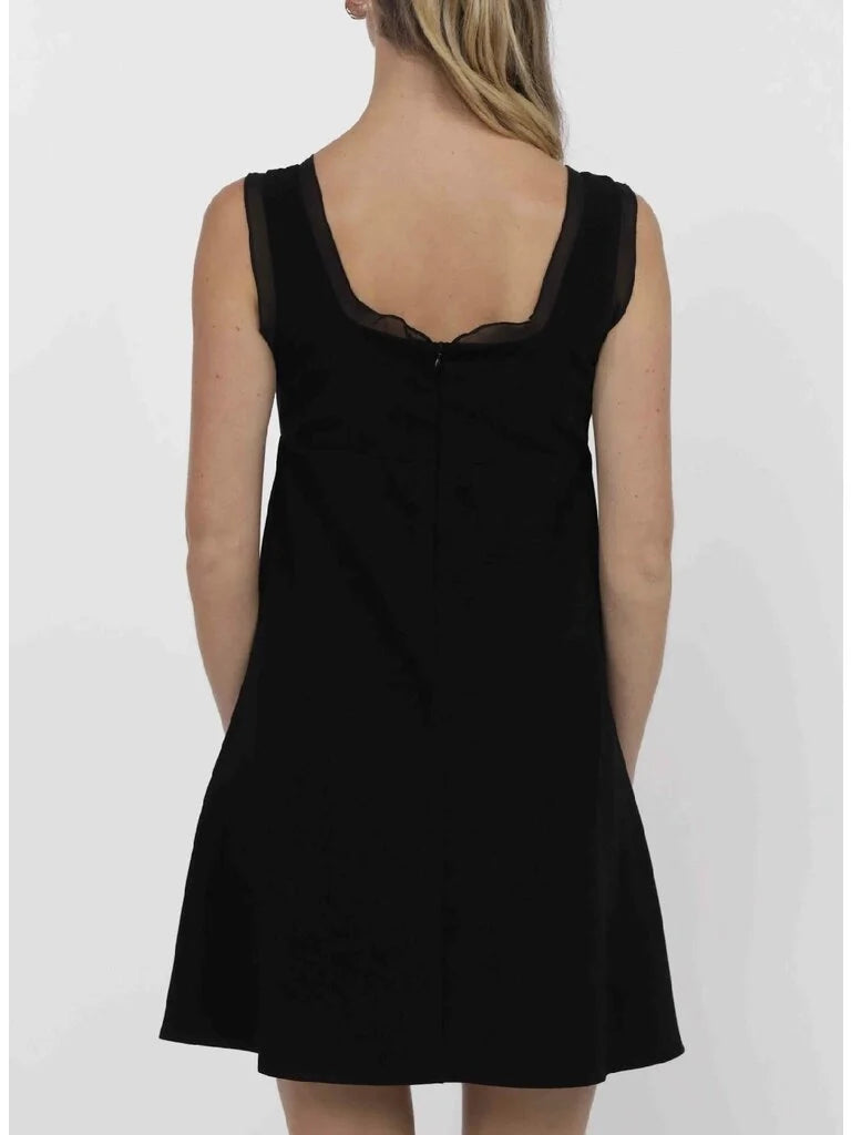 STL3336 My Heart Crepe Ruffle Chiffon Mini Dress