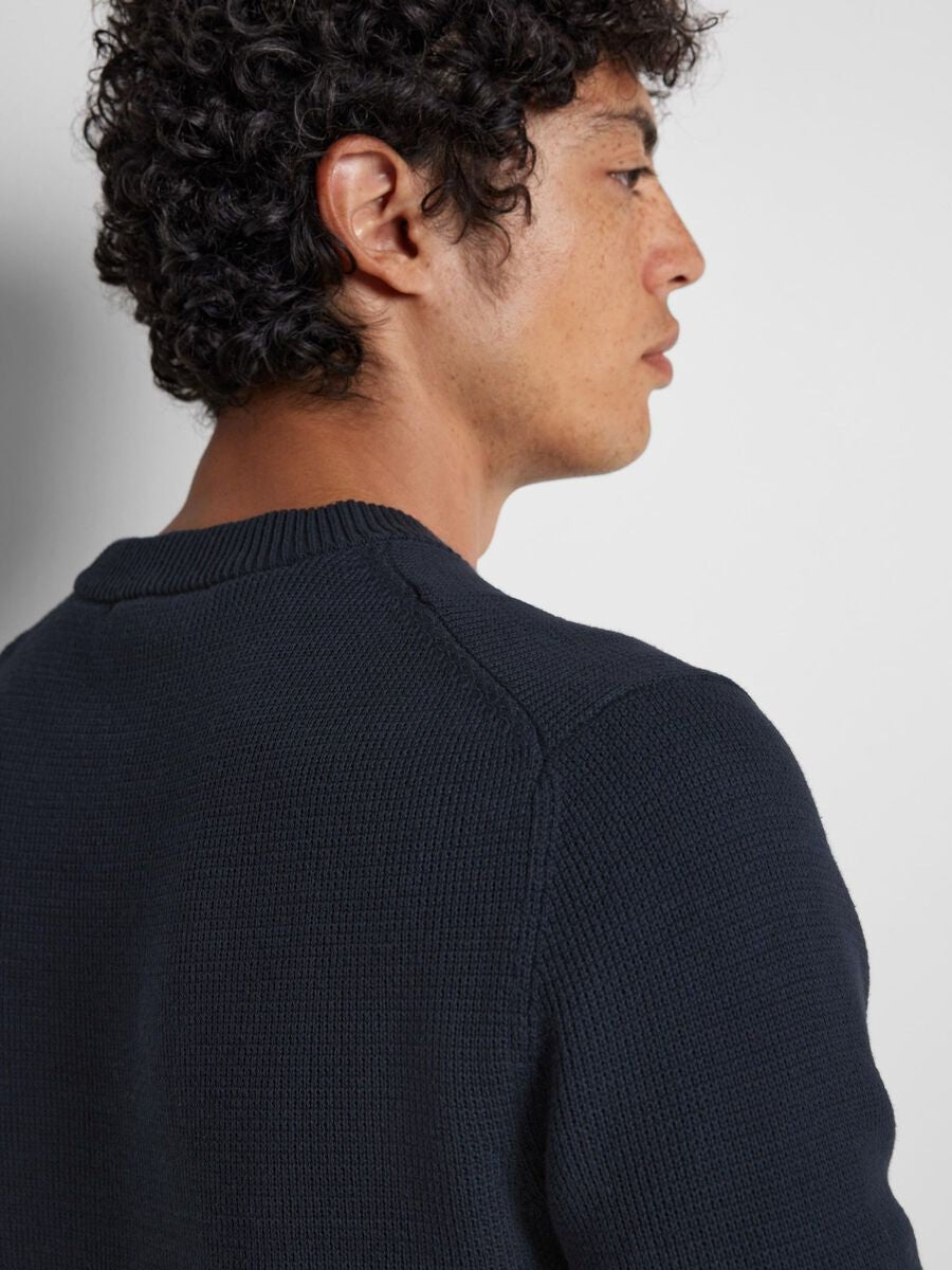 SEL16092599 Dane Knit Structured Crew Neck - kc clothing