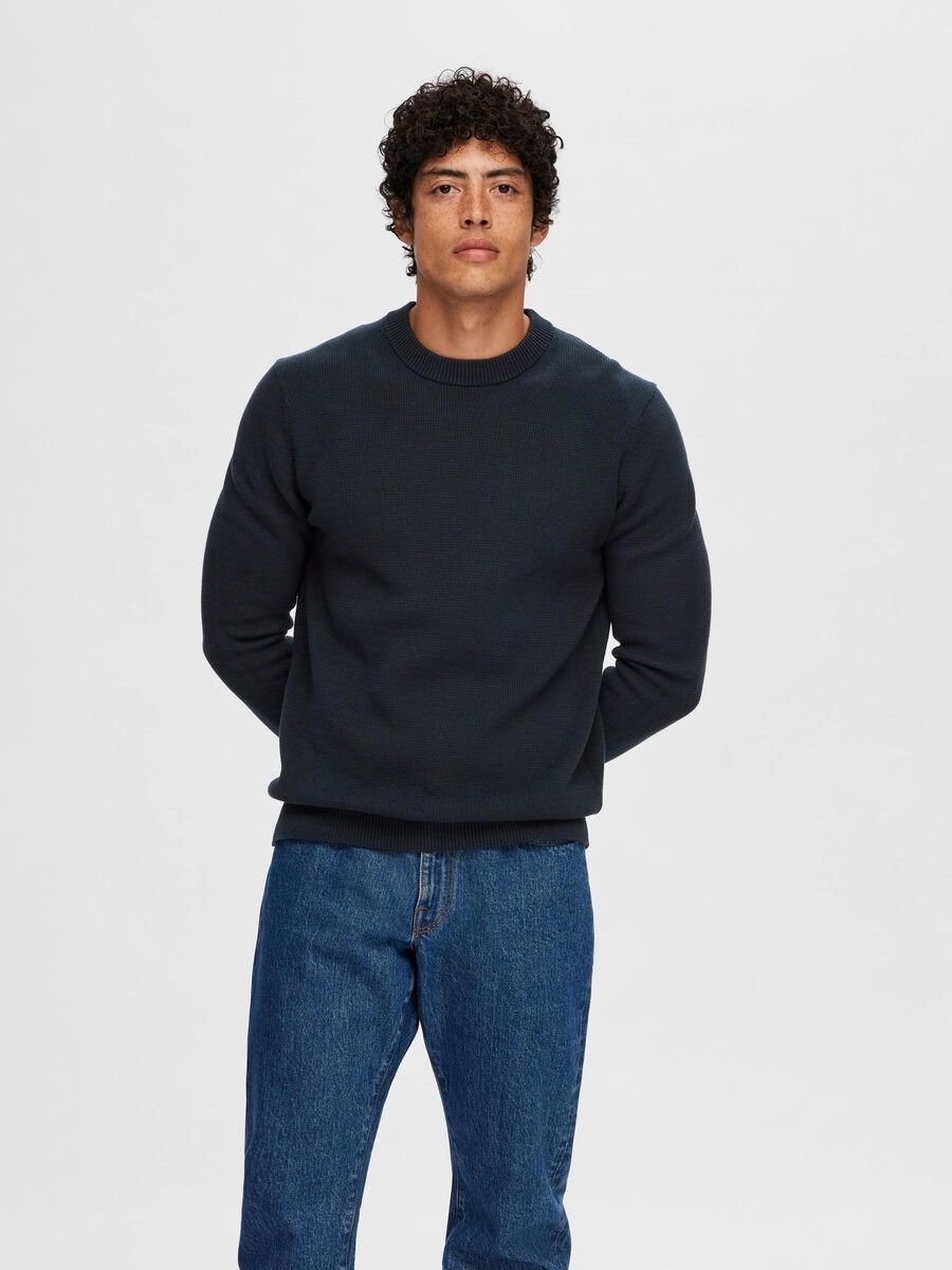 SEL16092599 Dane Knit Structured Crew Neck - kc clothing
