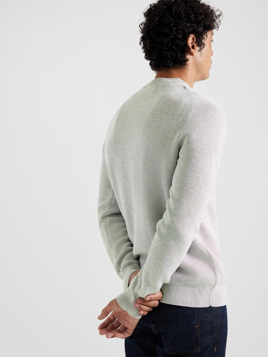 SEL16092599 Dane Knit Structured Crew Neck - kc clothing