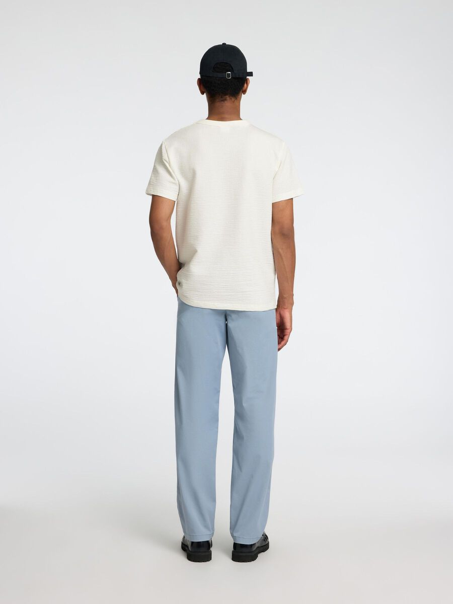 SEL16092769 Sander Seersucker O - Neck Tee - kc clothing