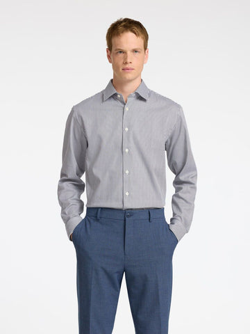 SEL16092939 Slim Fit Striped BU Shirt - kc clothing