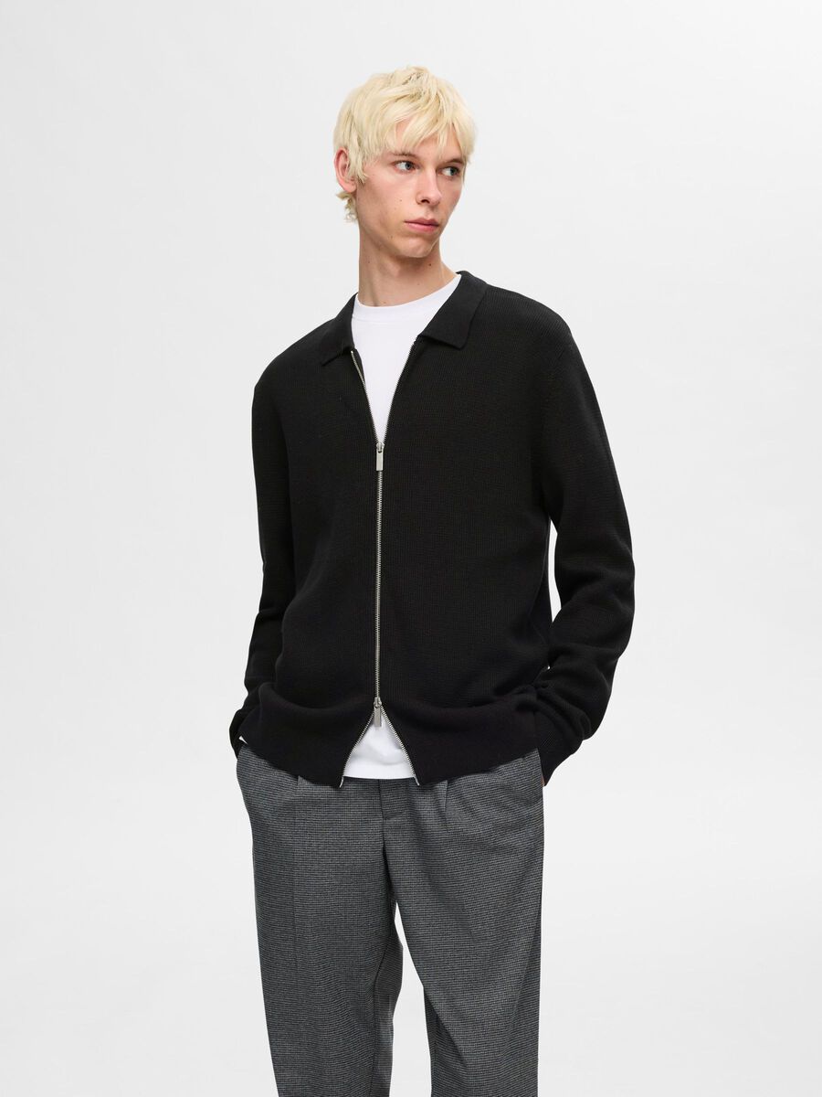 SEL16094493 Dane Knit Zip Cardigan - kc clothing
