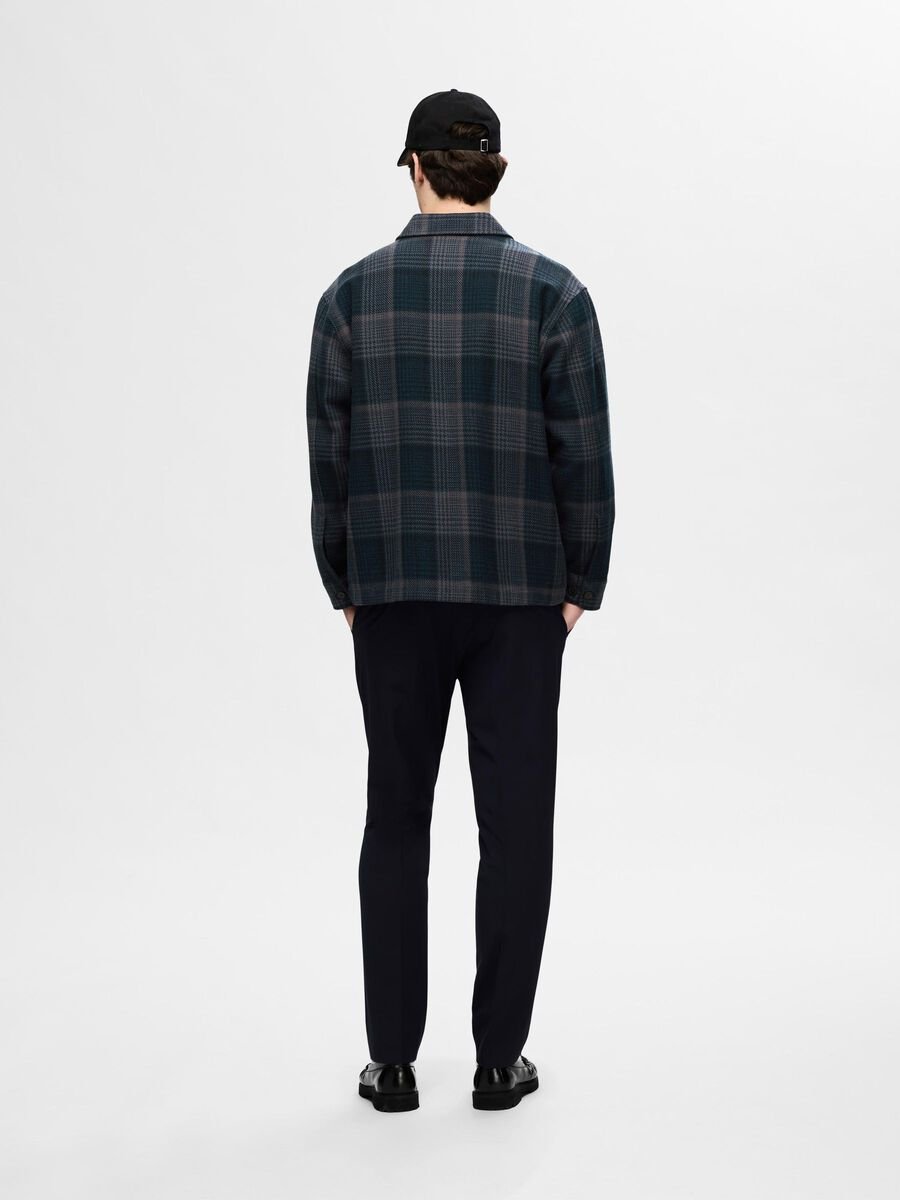 SEL16094847 Boxy Houndstooth Overshirt - kc clothing