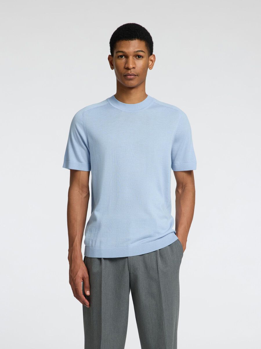 SEL16096370 Tray S/S Merino Crewneck - kc clothing
