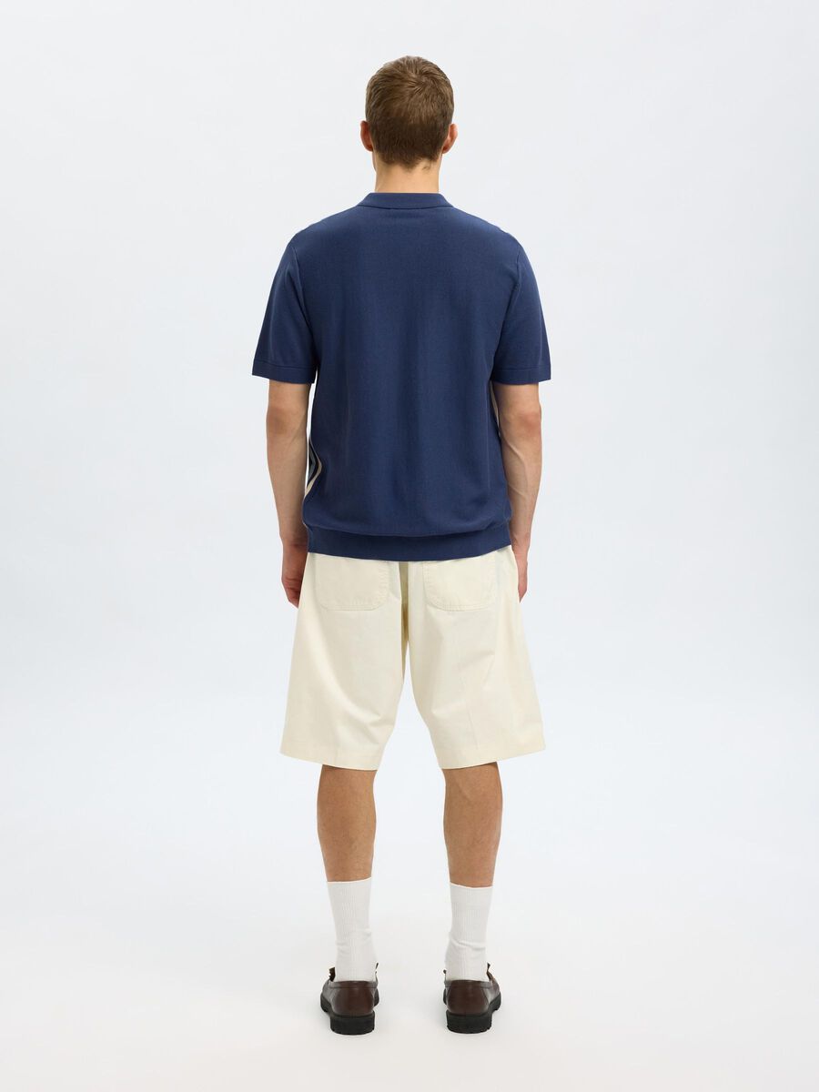 SEL16096371 Mattis Knit Striped Polo - kc clothing