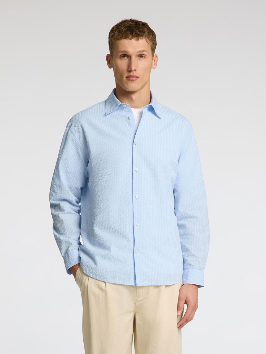 SEL16096884 Derek Seersucker Shirt - kc clothing