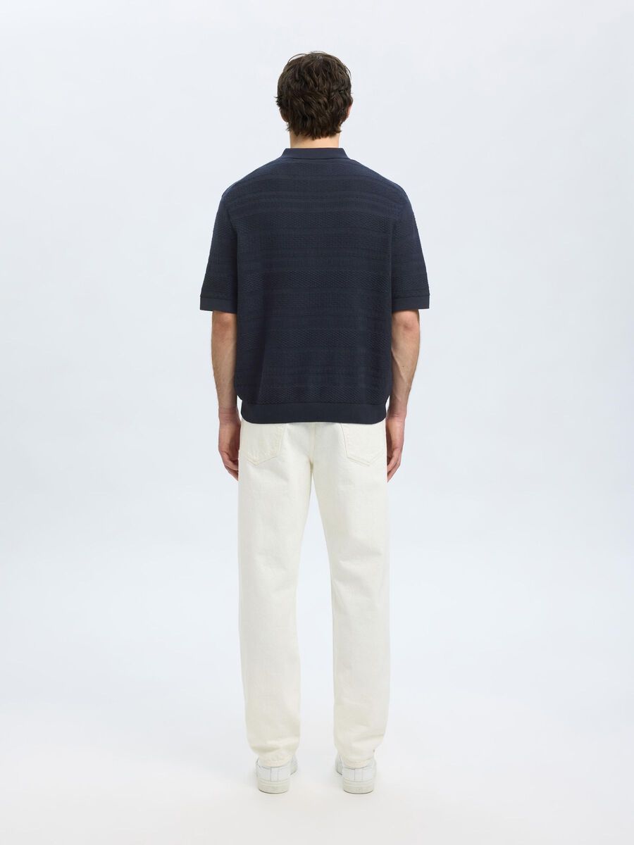 SEL16097574 Foam S/S Knit Relaxed Structured Polo - kc clothing