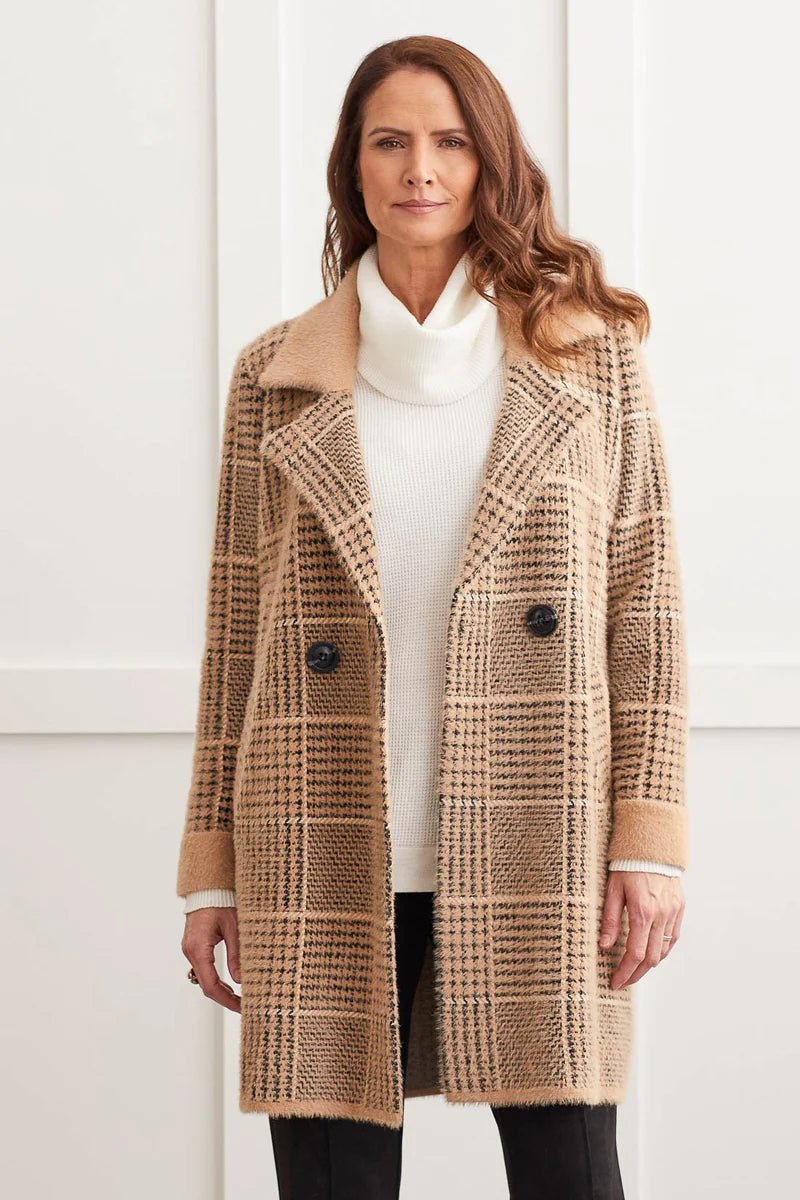 TR1421o L/S Bouble Breast Long Coat - kc clothing