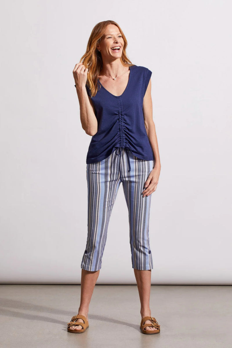 TR1726o Sleeveless Ruched Top - kc clothing