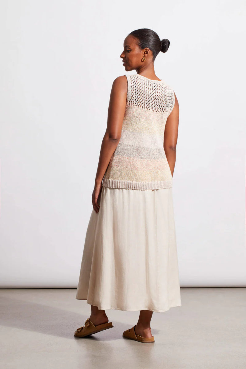 TR1734o Sleeveless Crochet Sweater Top - kc clothing