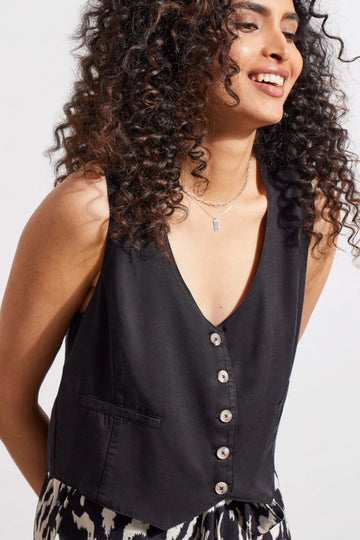 TR1740o Twill Button Front Vest - kc clothing