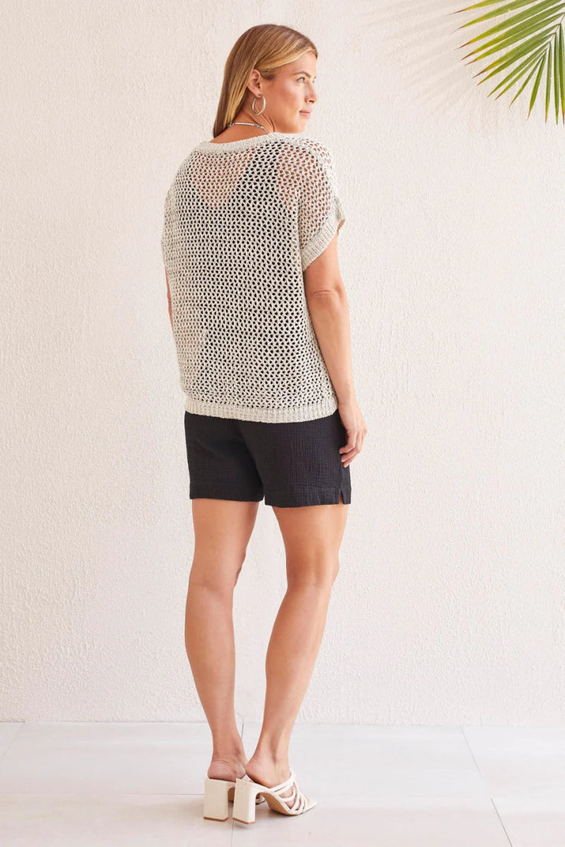 TR1811o Cap Sleeve Sweater - kc clothing