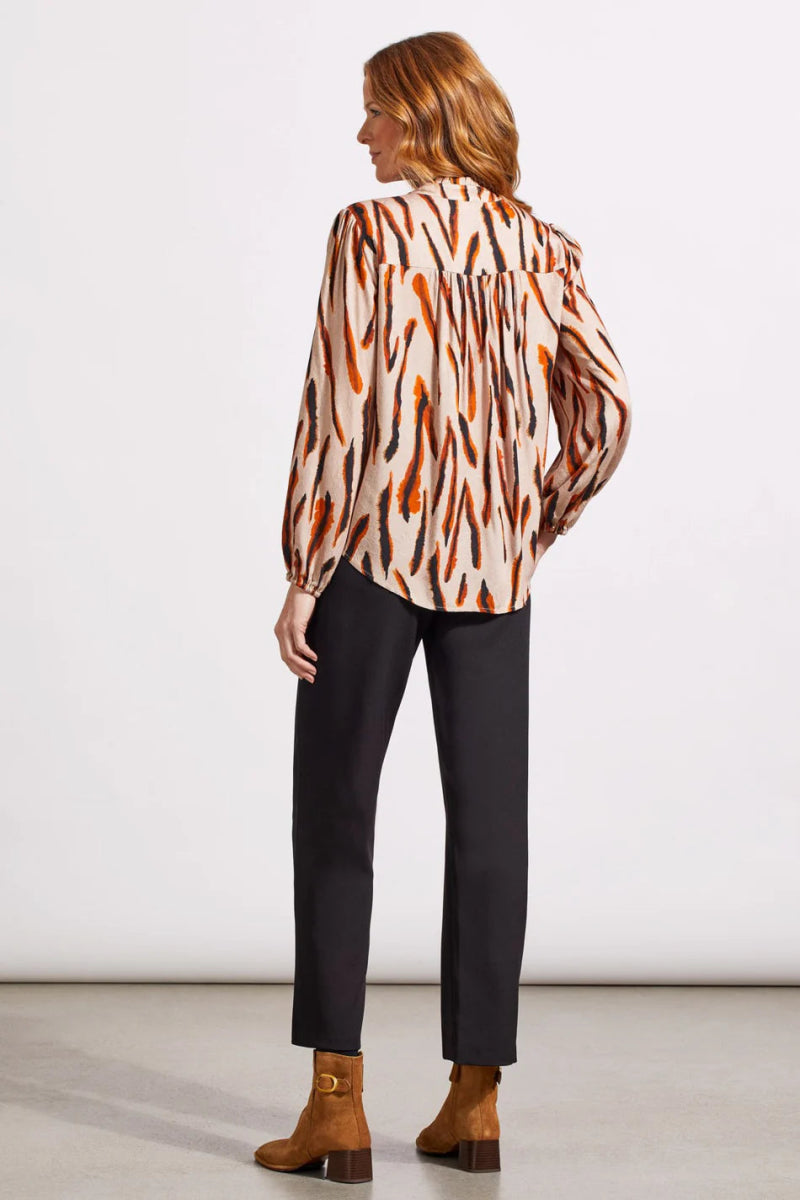 TR1908o Jacquard Challis BU Blouse - kc clothing