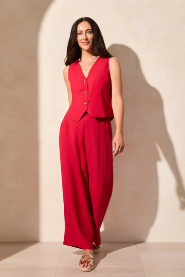 TR2153o Lined Horn Button Front Vest - kc clothing